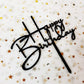 Happy Birthday Cake Topper For Birthday Party Decorations (Black Acrylic)