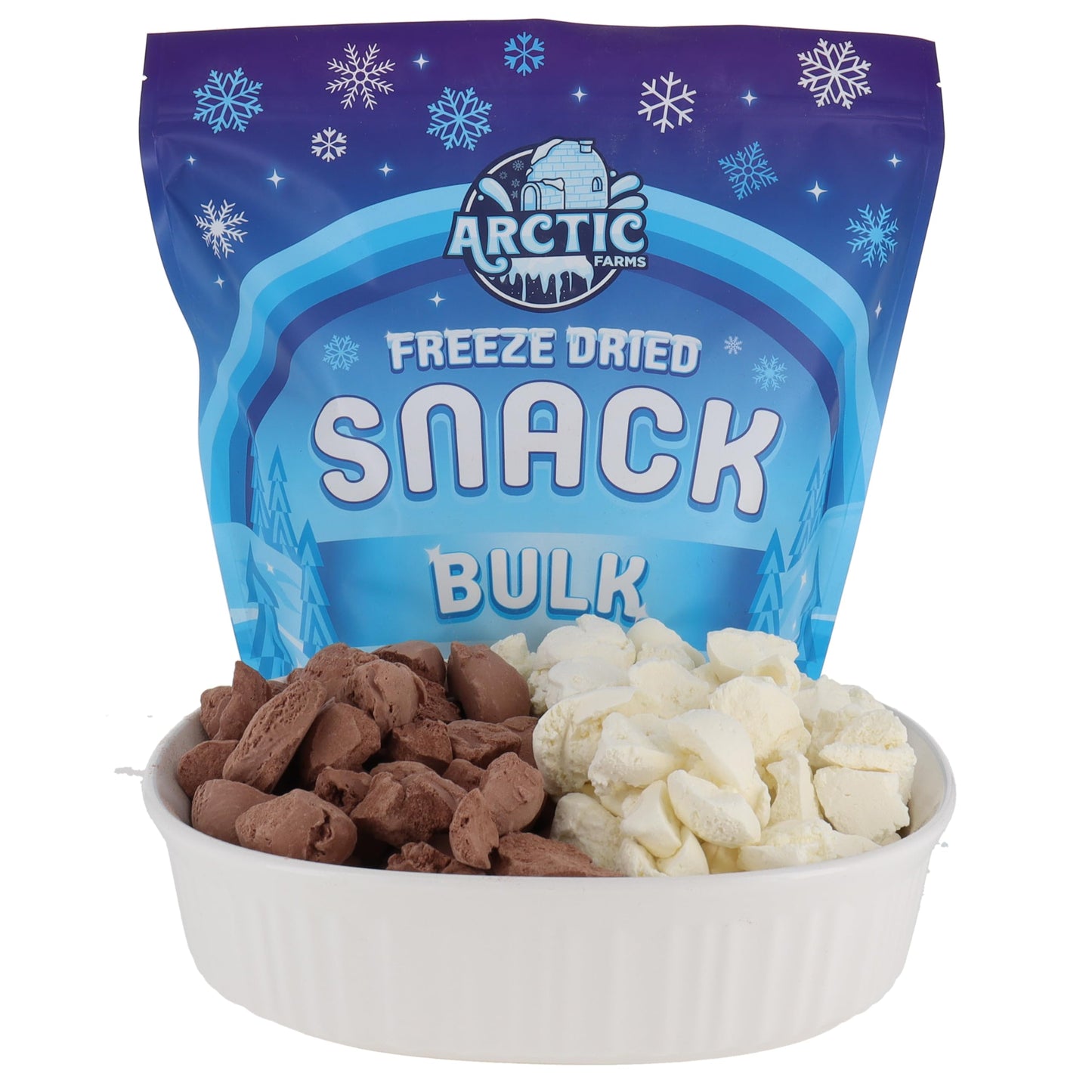 Arctic Farms Freeze Dried Ice Cream Bits Bulk - Does Not Melt (Chocolate Vanilla Mix) (1Lb)