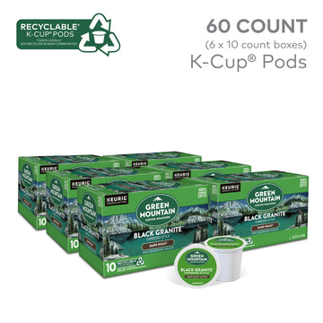 Green Mountain Coffee Roasters Black Granite, Keurig Single Serve K-Cup Pods, Espresso Style Dark Roast, 60 Count (6 Packs Of 10