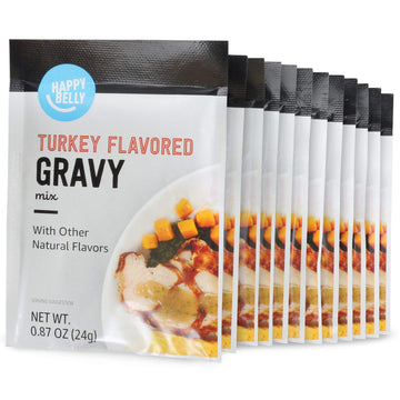 large online retailer Brand - Happy Belly Turkey Flavored Gravy Mix  0.87 ounce each  12 Count (Pack of 1)