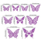 Gyufise 36 Pack Purple 3D Butterfly Cupcake Toppers Hollow Butterfly Cake Decorations For Birthday Wedding Fairy Party Butterfly