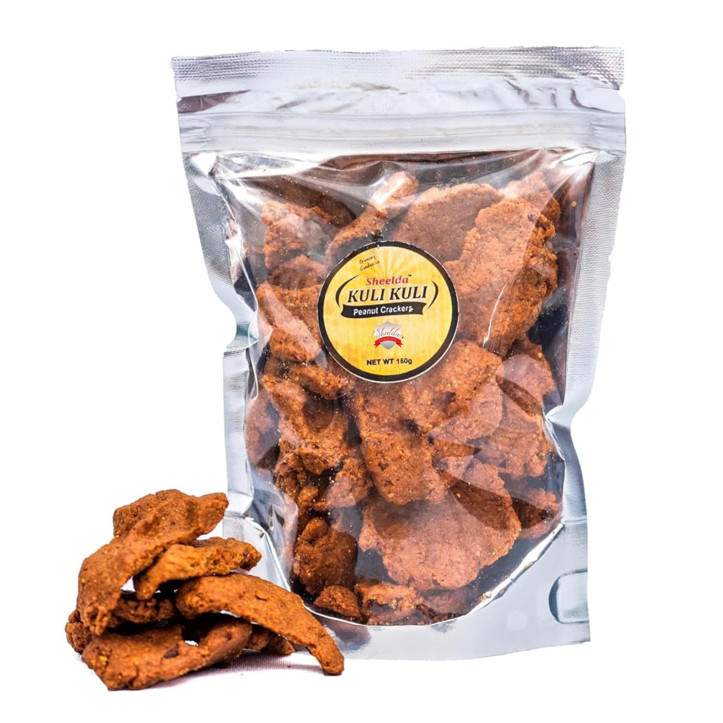 Sheelda Kulikuli Spicy Crunchy Nigerian Peanut Breakers - Authentic African Kulikuli Snack  High-Protein Peanut Chips  5.2Oz/150G