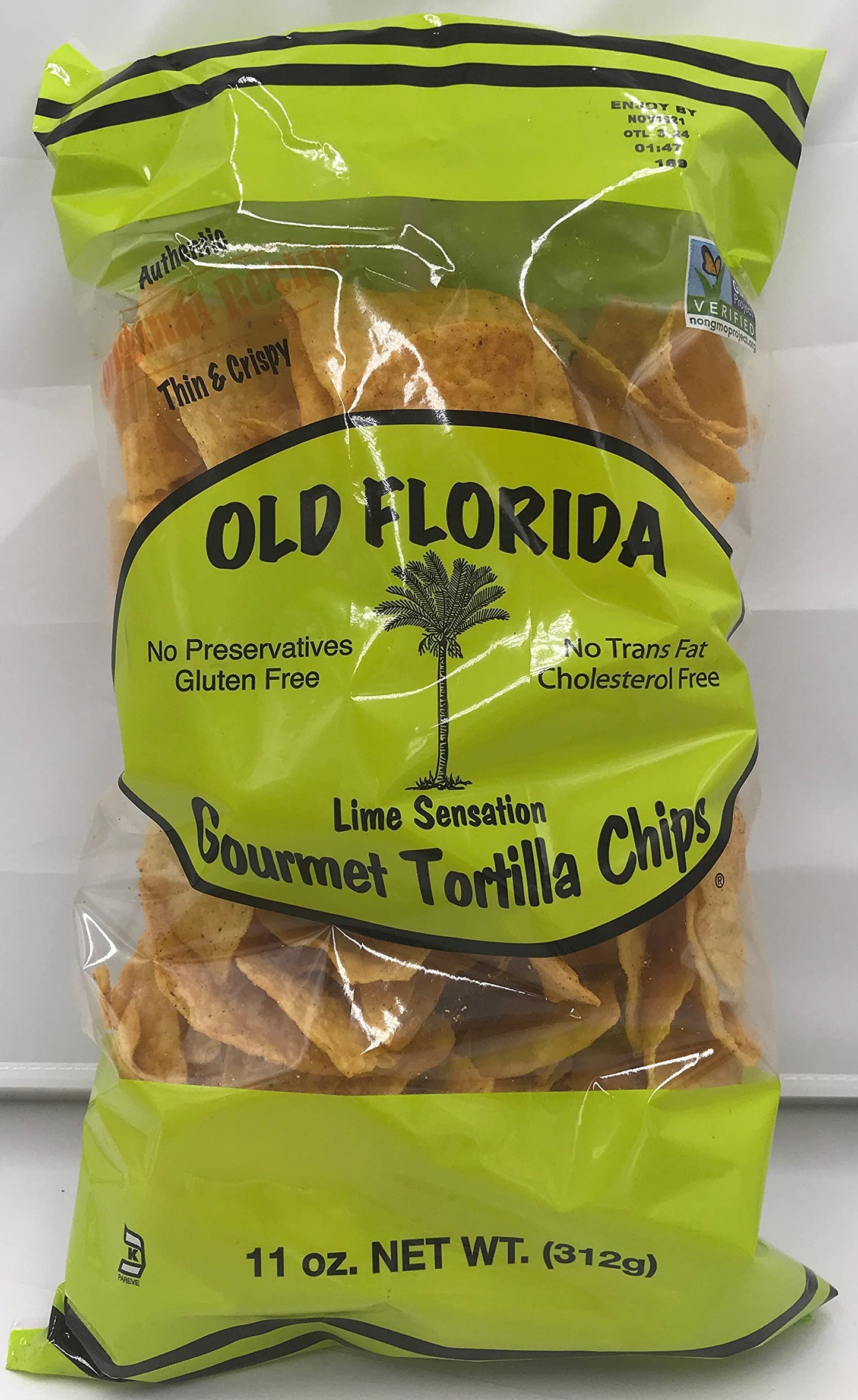 Old Florida Gourmet Tortilla Chips - Variety Pack Of Four (4) - Includes Original, Lime Sensation, Nice & Spicy, And Ranch Torti