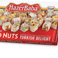 'Hazer Baba Turkish Delight Candy, Gourmet Snacks Box Gift, Traditional, Pistachio, Almond, Hazelnut, Coconut Dusted, Vegan Can