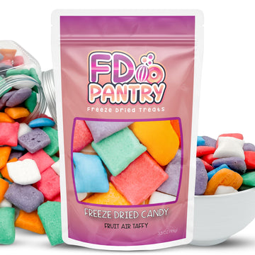 Freeze Dried Air Taffy Crunch Candy - Variety Fruit Flavors, 3.5Oz | Strawberry, Melon, Cherry, Raspberry, Orange, Grape, Myster