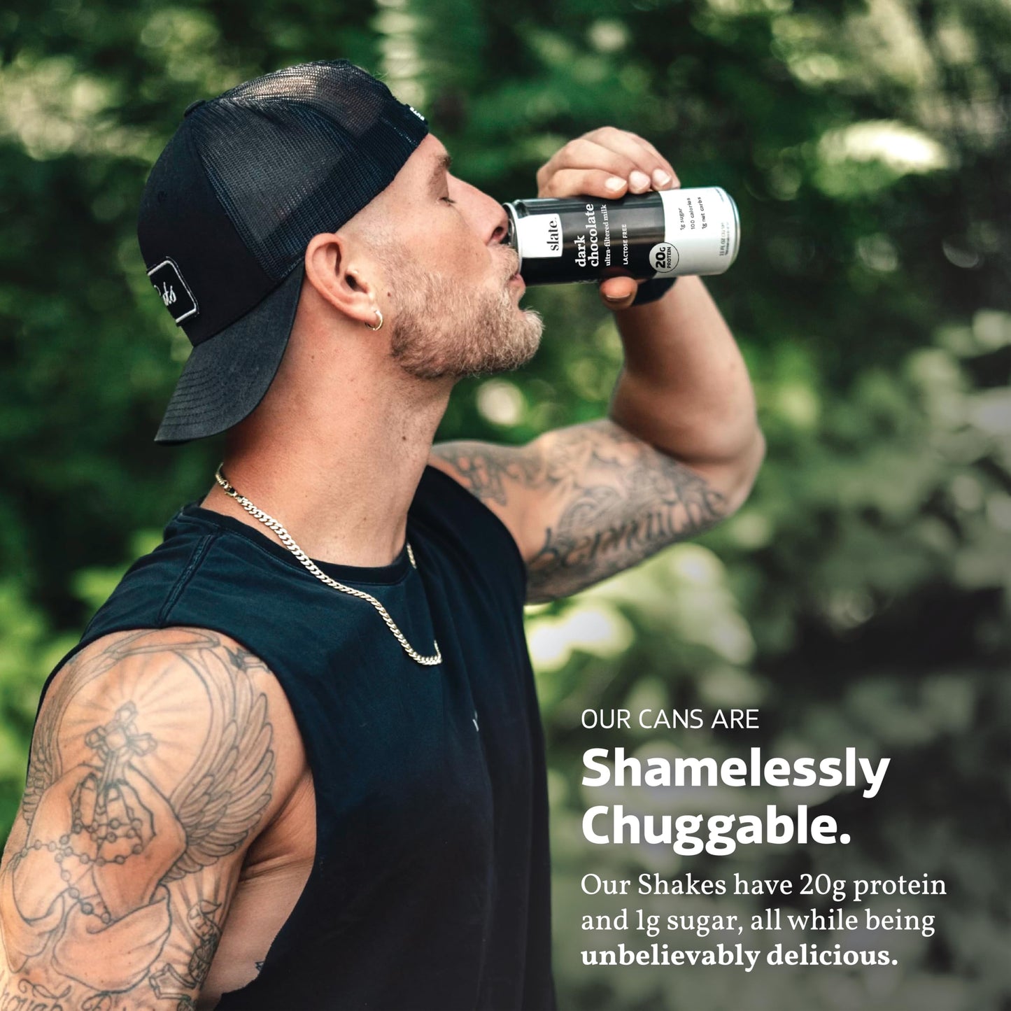 Slate High Protein Shake - Dark Chocolate, 20g Protein, 0g Added Sugar, Lactose Free, Keto, 11 Fl Oz (Pack of 12)