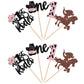 24 Pcs Cowboy 1St Birthday Cupcake Toppers Glitter Hat Cowboy One My 1St Rodeo Cupcake Picks First Birthday Cow One Cake Decorat