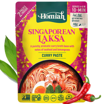 Homiah Laksa Curry Paste - Gluten Free, Non-GMO - 7 Oz Pack of 1