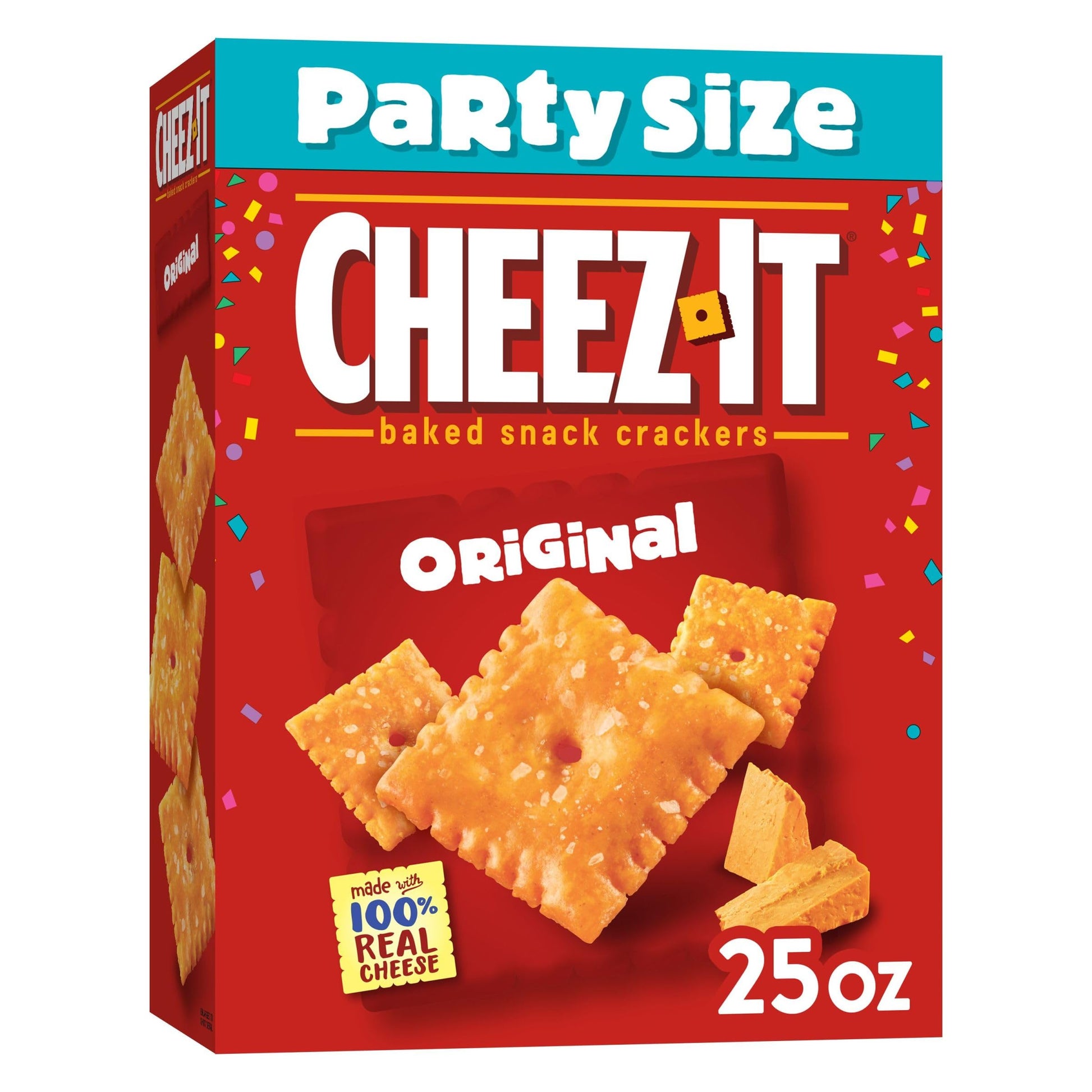 Cheez-It Cheese Crackers, Baked Snack Crackers, Lunch Snacks, Party Size, Original, 25Oz Box (1 Box)