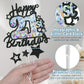 Happy 21St Birthday Cake Topper, Black Glitter And Gem Patterns Card Stock Cake Toppers, 21 Year Birthday Party Cake Decoration