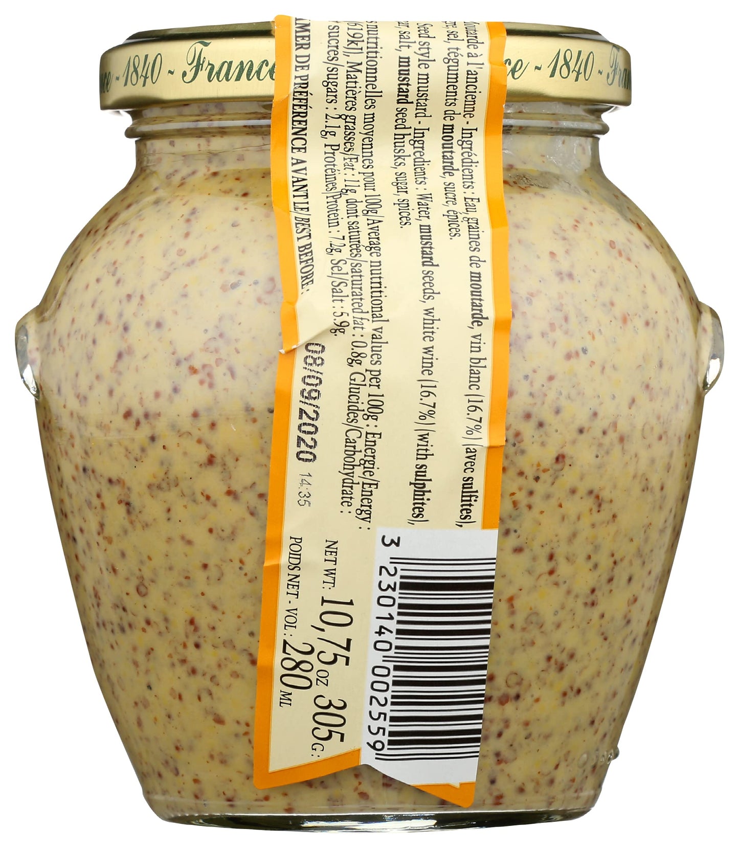 Edmond Fallot Seed Style Mustard, 10.75 Oz