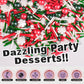 HUEBEATY 6-in-1 Christmas Red and Green Sprinkles for Cookies Baking - 180g Nonpareils, Jimmies, Christmas Tree & Sugar Sprinkle