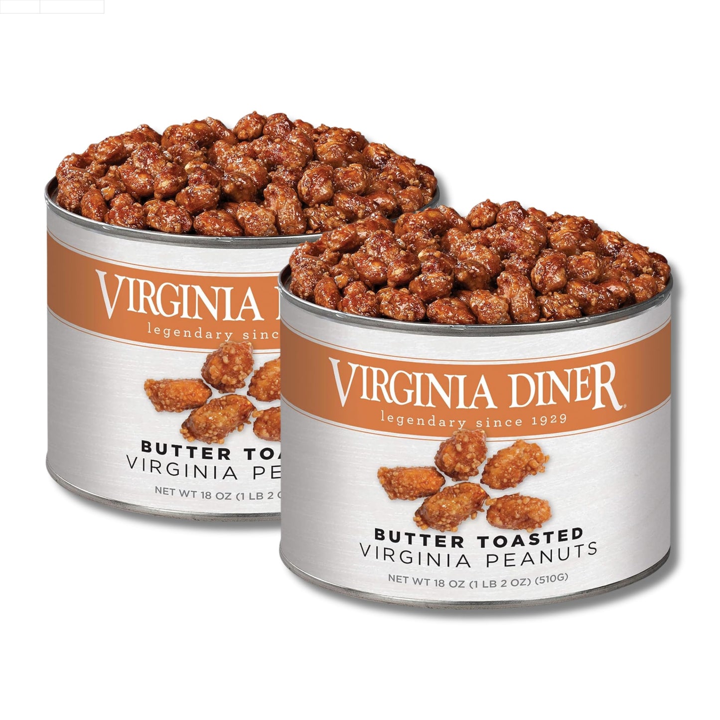 LYZAS SWEETS & TREATS Butter Toasted Candied Peanuts Gift Pack of 2, 18oz Resealable Cans