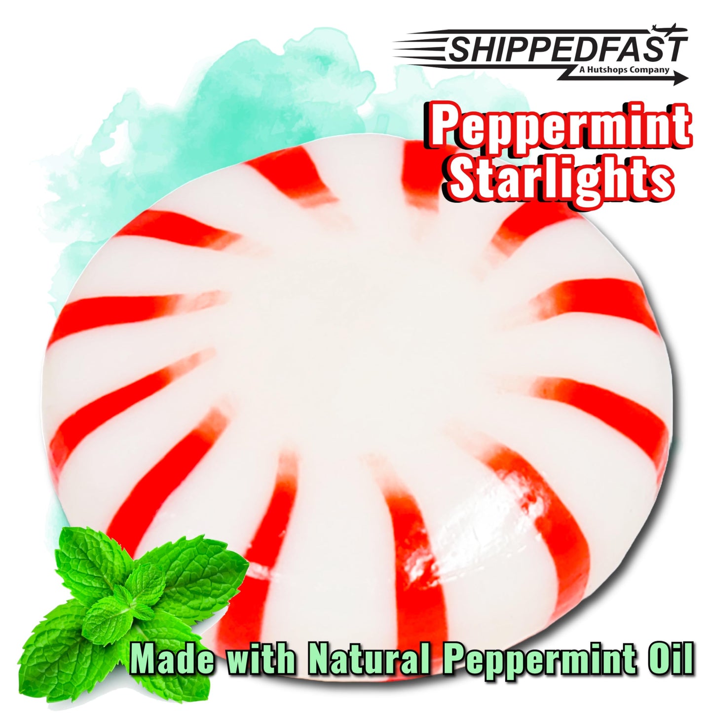 Shippedfast Peppermint Starlights Candy Mints, Real Peppermint Oil, Bulk Bag, 5 lb Hard Candy