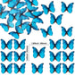 Ephlyn 48Pcs Edible 3D Cute Butterfly Cupcake Toppers For Baby Shower, Bridal Shower, Boys Girls Birthday Party Cake Decorations