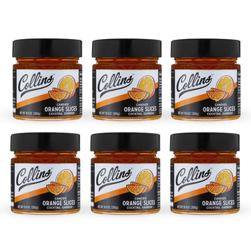 Collins Candied Orange Slices In Syrup  Gluten Free Mixed Flavor Garnishes For Margarita  Flavor Blend Sour  Fruit Punch  Pies  Ideal For Bars  Restaurants  Hotels  Desserts  Baking Supplies  10.6 Oz  Set Of 6