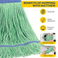 Matthew Cleaning Heavy Duty Mop Head Commercial Replacement For General And Floor Cleaning, Wet Industrial Blue Cotton Looped En