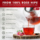 FRESHDRINKUS Premium Rosehip Tea Bags, 100% Natural Herbal Tea, 55 Count, Vegan, No Sugar, No Caffeine, Loose Leaf