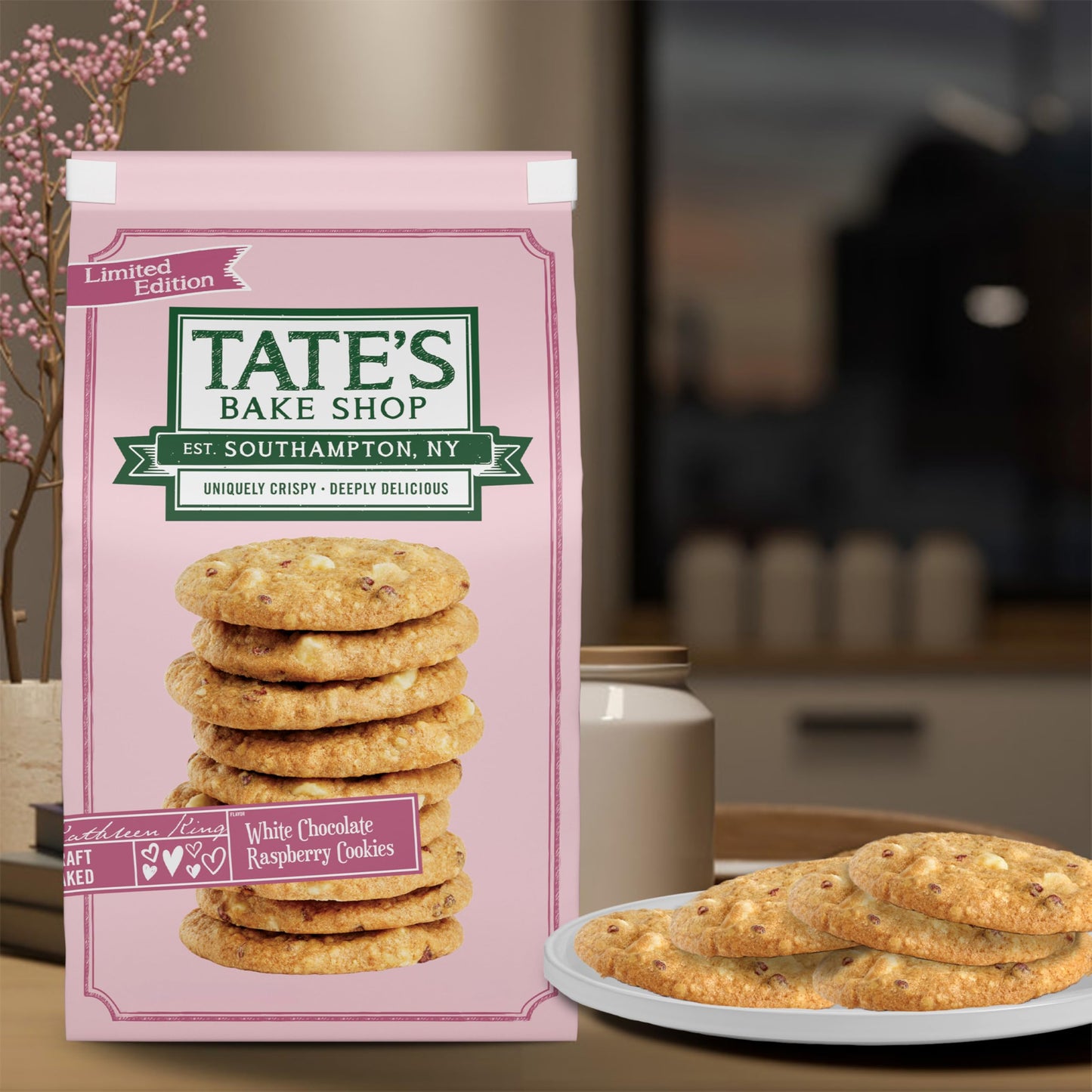 Tate'S Bake Shop White Chocolate Raspberry Cookies, Limited Edition, 4-6.5 Oz Bags
