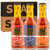 HOT ONES Hot Sauce Pack - Classic Original, Garlic Fresno Chili & Chili Maple, 5 fl oz (3-Pack)