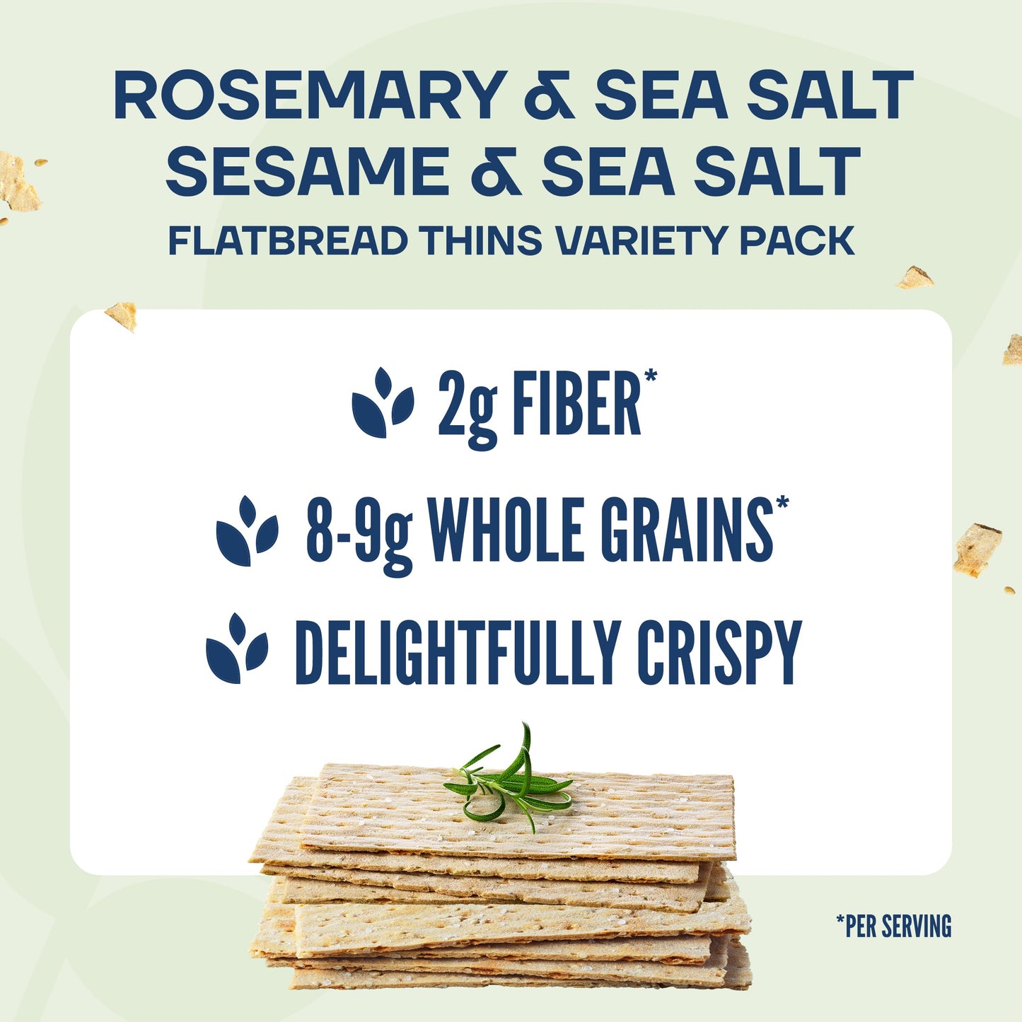 Wasa Flatbread Thins Variety Pack (Pack Of 4), Rosemary & Sea Salt And Sesame & Sea Salt,  Ers, Non-Gmo Ingredients