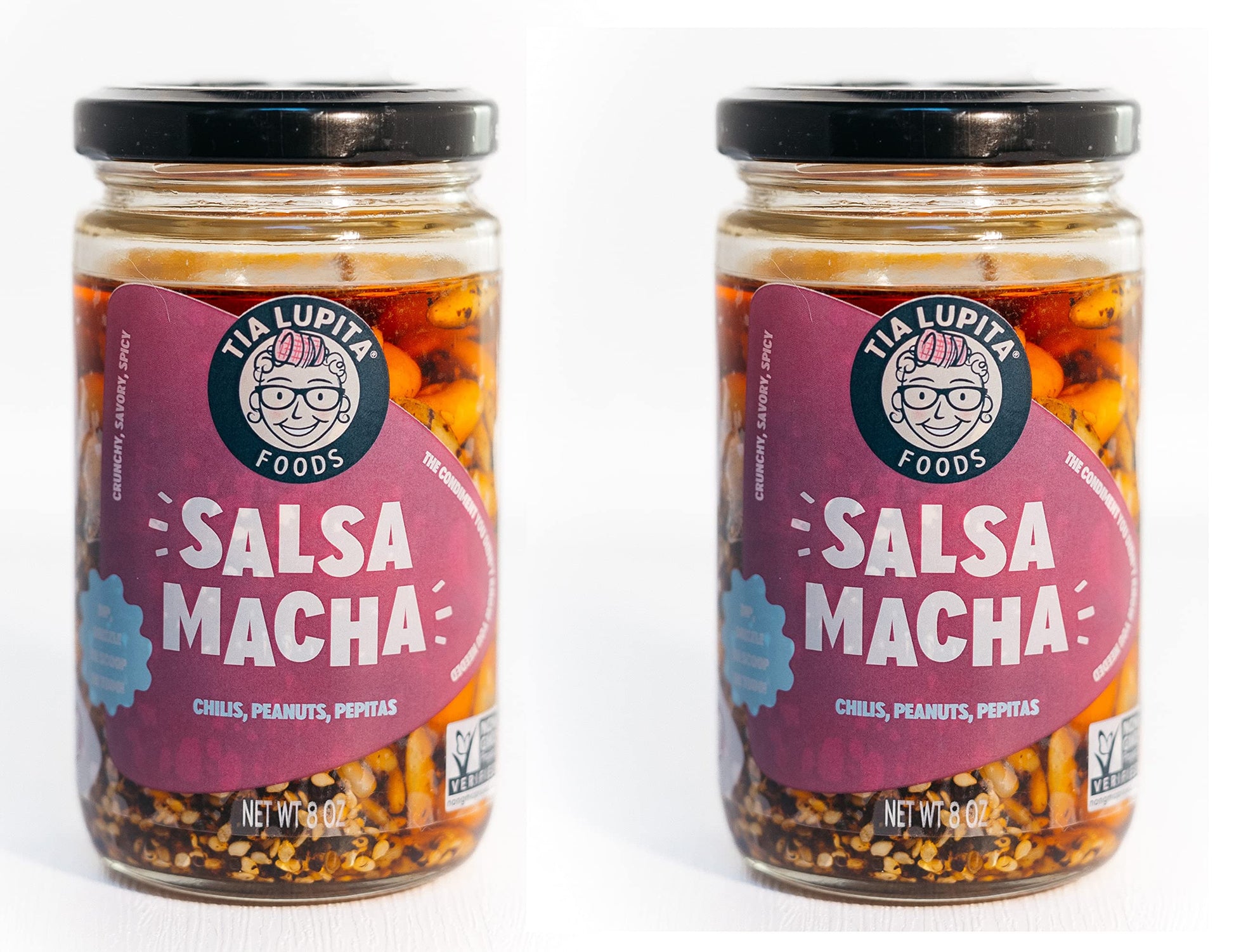 TIA LUPITA Mexican Chili Crunch Peanut Salsa Macha, Gluten-Free, Vegan, 7.5 Oz (Pack of 2)