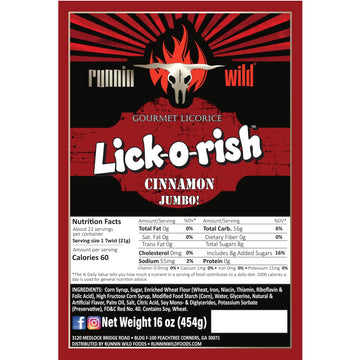 Cinnamon Licorice Twists | Lick-O-Rish, 3 Pounds Total (Set Of 3 Bags, 1 Pound Each)