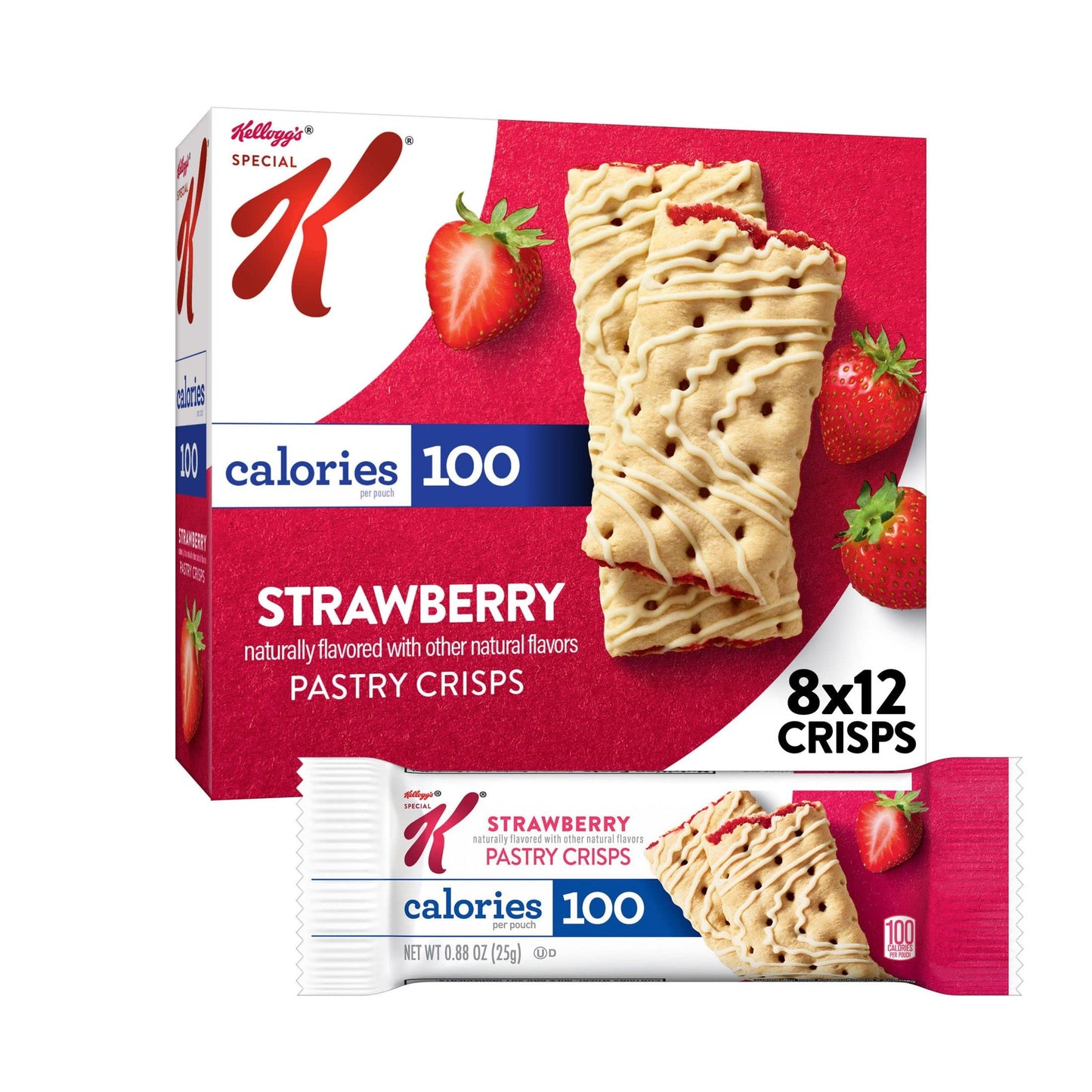 Special K Breakfast Bars, Strawberry Flavor, 100 Calorie Snacks, 5.28 oz (Pack of 8)