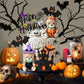 9 PCS Halloween Cake Topper Witch Bear Cake Topper Pumpkin Bat Cake Decorations with Happy Halloween Cake Decorations for Scary Party Supplies