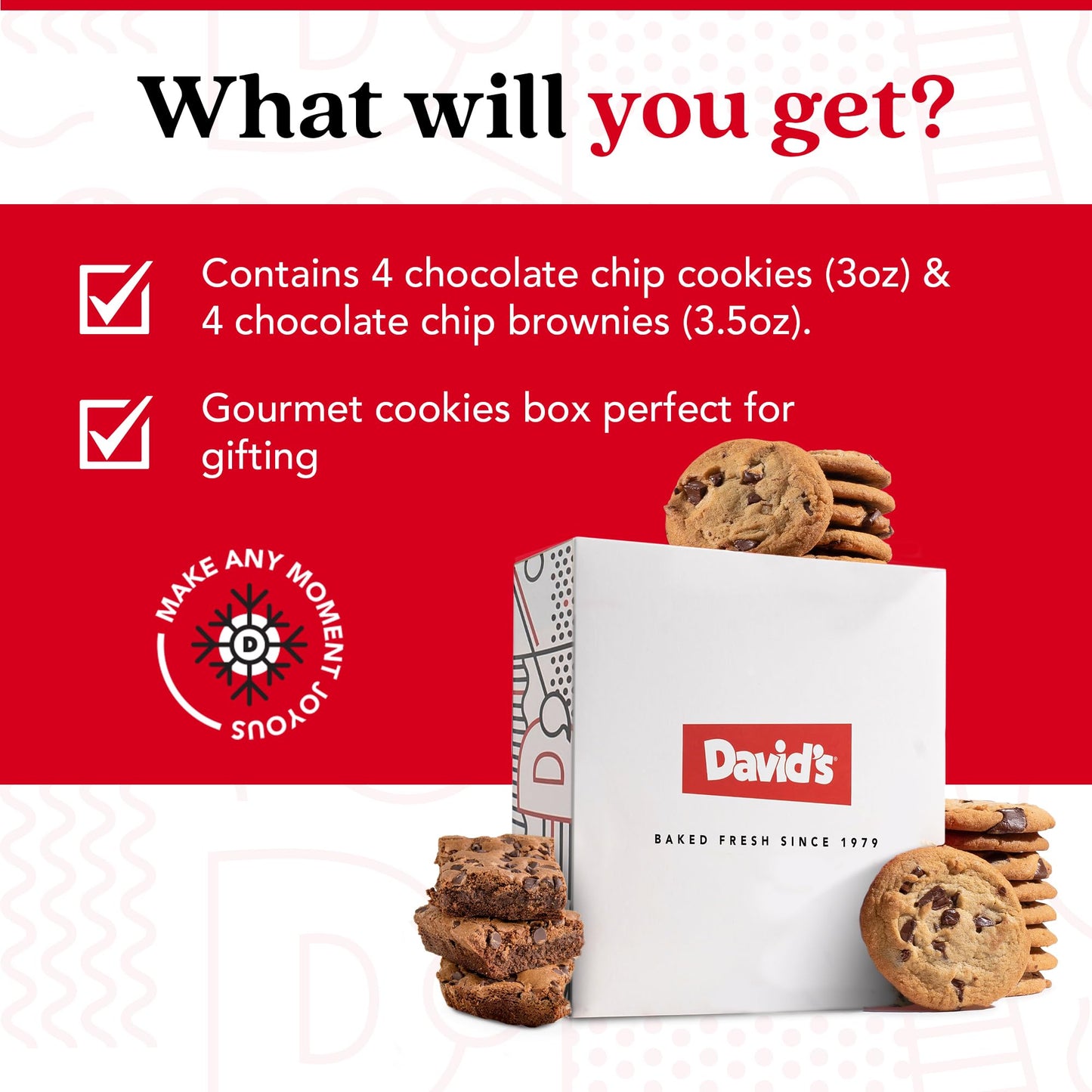 Davids Cookies Gluten-Free Chocolate Chip Cookies and Brownies - Gourmet Bakery Desserts Ideal for a Delightful Food Gift for F