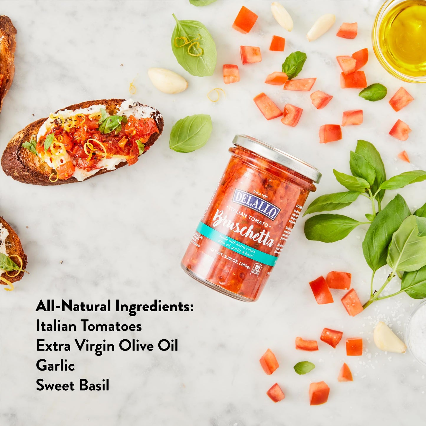 DeLallo Italian Tomato Bruschetta Topping, 9.88 Ounce Jar, 3 Pack, Gourmet Dip Spread for Toast & Crackers, Made with Extra Virg