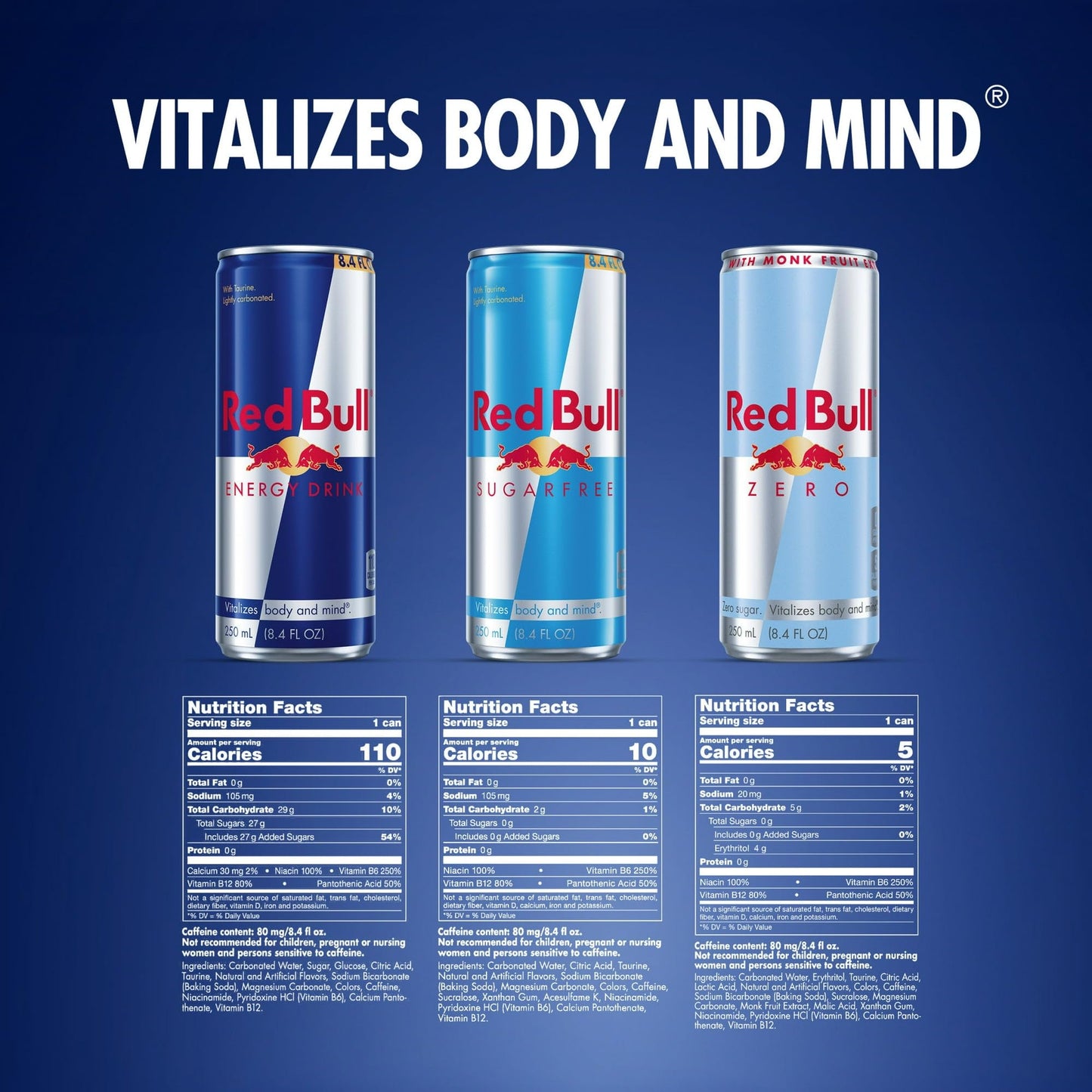 Red Bull Energy Drink Variety 2025 Advent Calendar Pack  with 80mg Caffeine  Taurine & B Vitamins  8.4 fl. oz. - 24 Cans