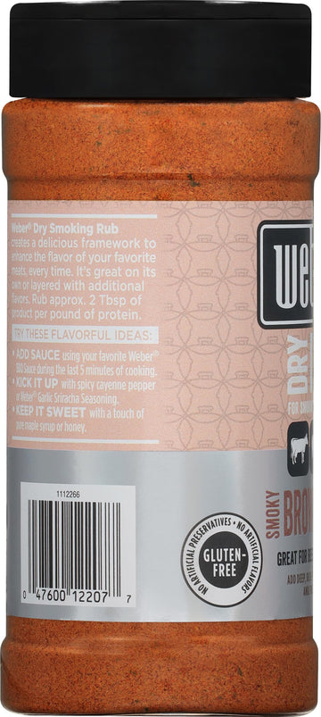 Weber Smoky Brown Sugar Dry Rub, 12 Ounce Shaker