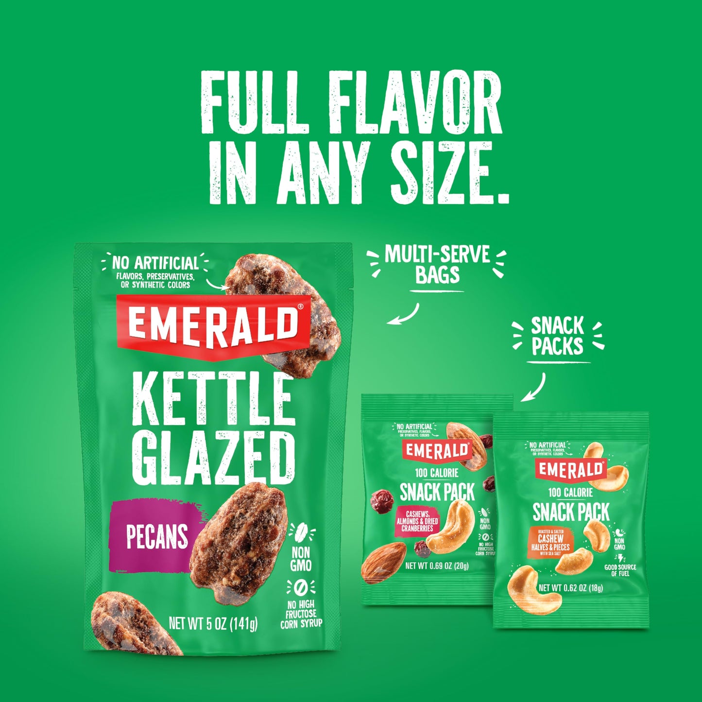 Emerald Nuts Cashews and Almonds with Dried Cranberries 7 Ct (1-Pack) | 100-Calorie Individual Packs of Nut Blend and Dried Frui