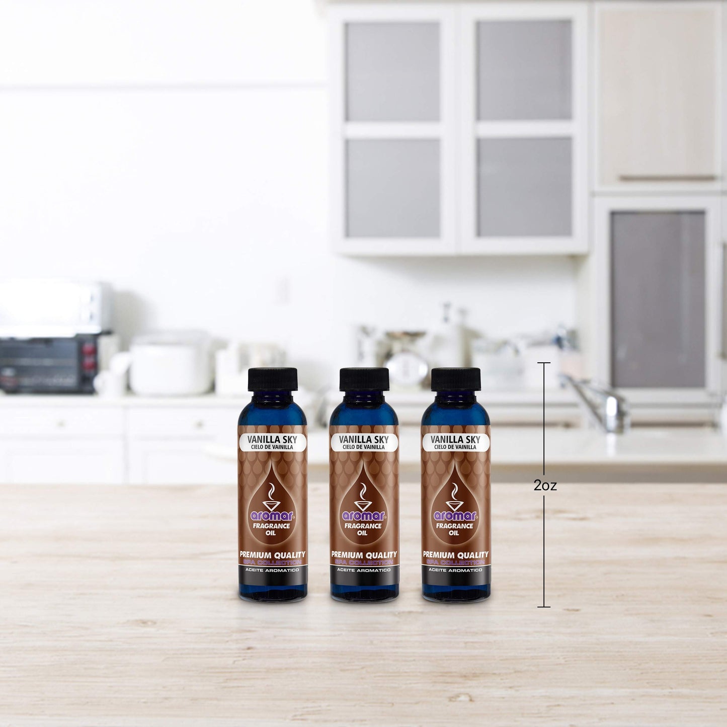 Aromar Premium Fragrance Oil, Pack Of 3 Vanilla Sky 2Oz. Bottles. Long Lasting Aromatic Scent, Fresh And Revitalizing Aromathera