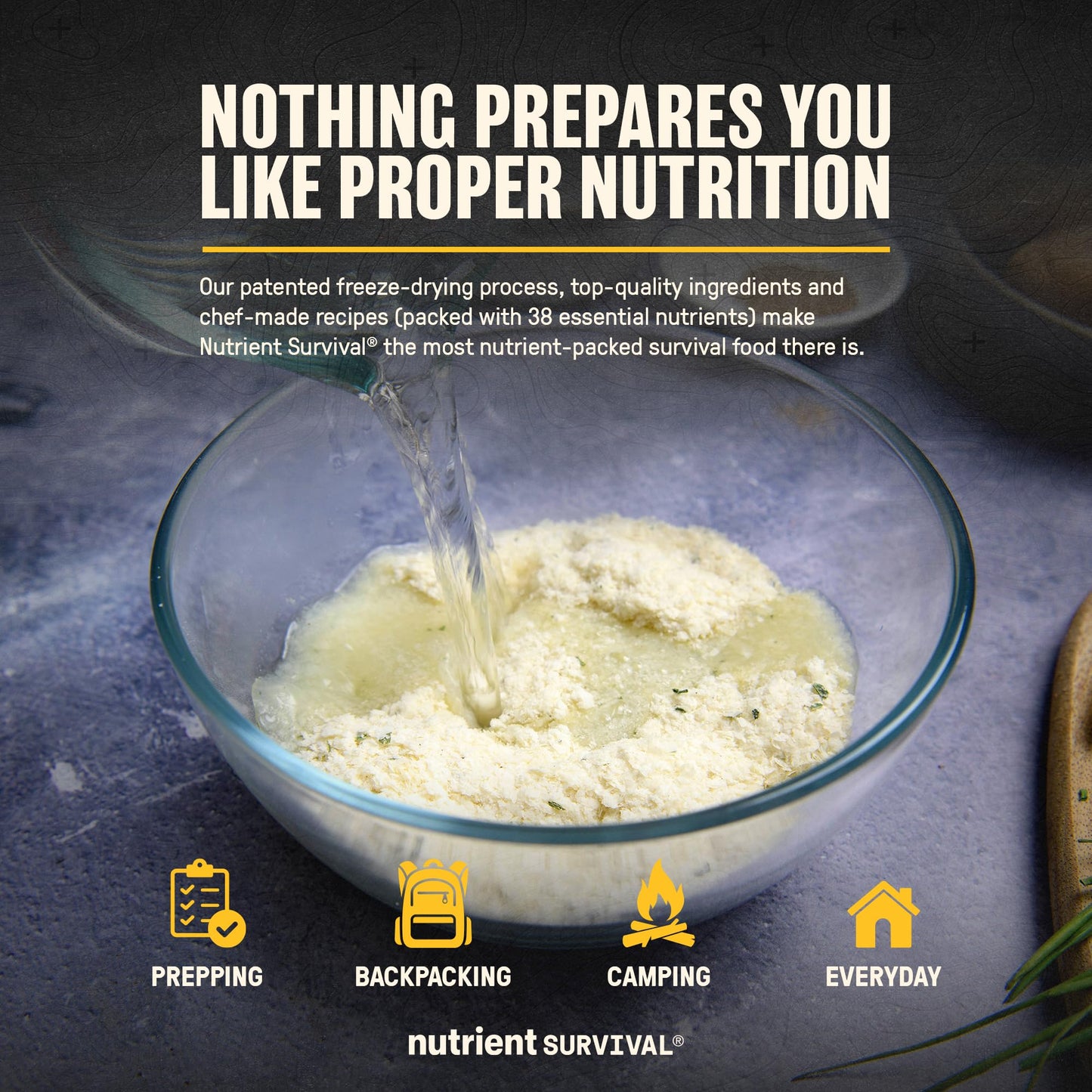 Nutrient Survival Potato Flakes, Powdered Vitamin Potato (4 Cans, 30 Servings Per Can) For Mashed Potatoes, Soups, Emergency Food Supply & Camping Supplies, 38 Nutrients, Shelf Stable Up To 25 Years