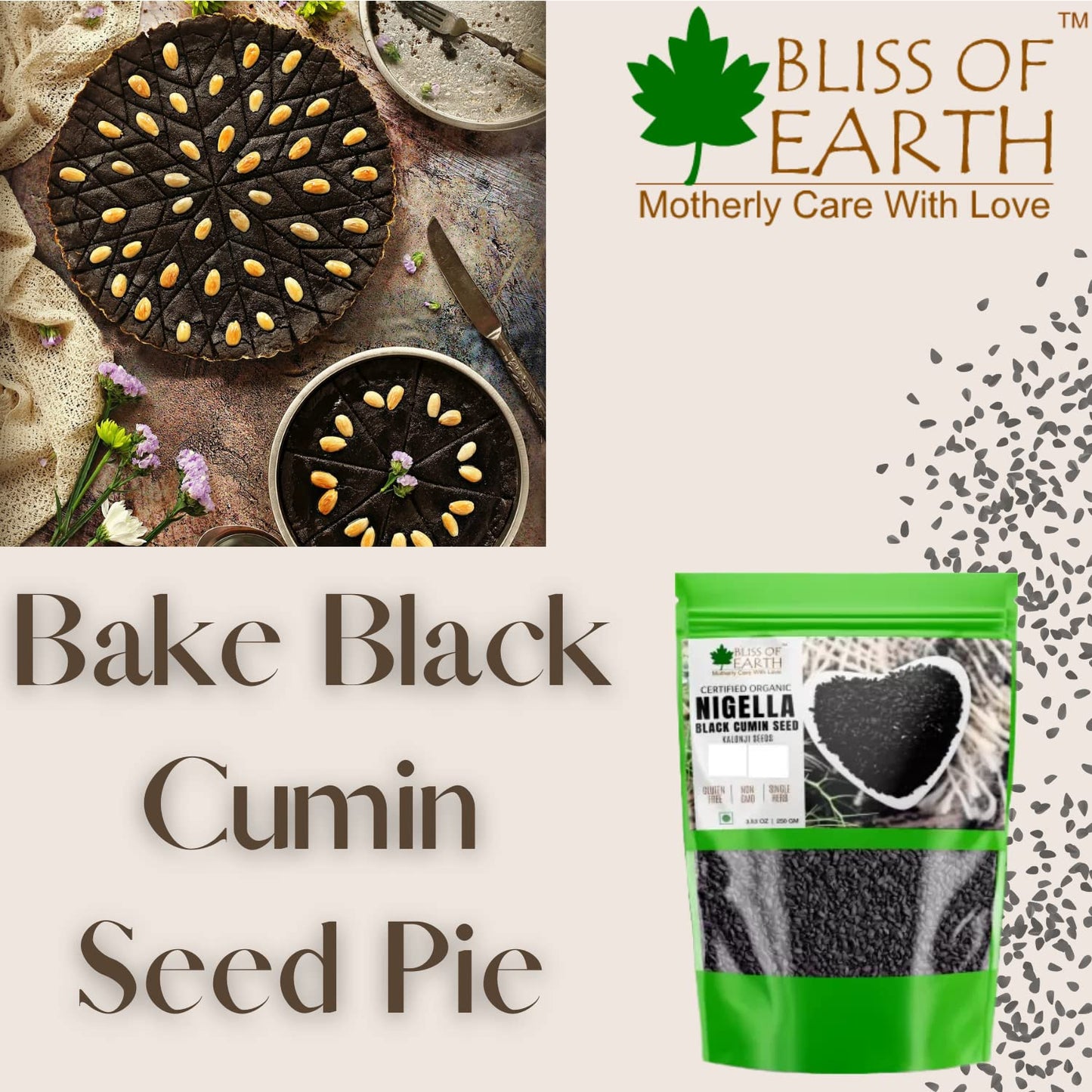 Bliss Of Earth 500Gm Certified Organic Nigella Seeds Kalonji Seeds, Black Cumin