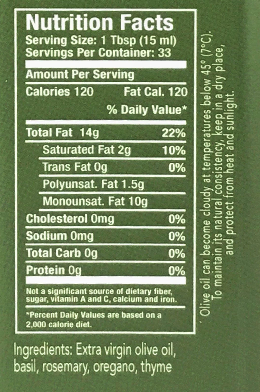 Mediterranean Flavored Extra Virgin First Cold Pressed Olive Oil 500 Ml (17 Oz) (Rosemary, Thyme, And Basil Flavor)