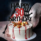 Black Glitter Killer Happy 30Th Birthday Cake Topper, Halloween Zombie Vampire Bloody Friday Birthday D  Cor, Halloween Horror T