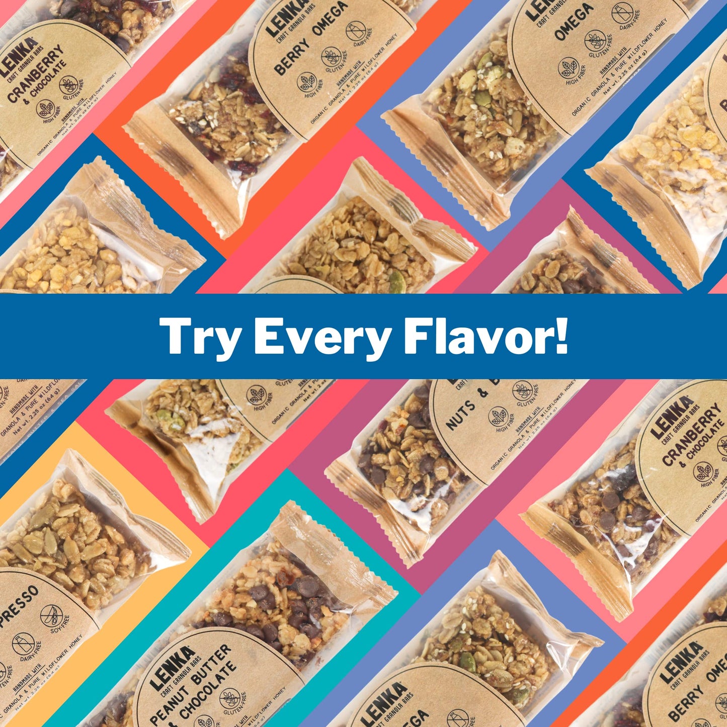 Lenka Bars - Peanut Butter & Sea Salt Snack Bars, Gluten Free, High Fiber, Kosher, Wholesome, No Artificial Flavors, Individuall