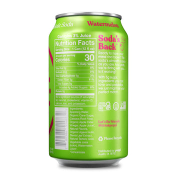 poppi Sparkling Prebiotic Soda with Apple Cider Vinegar, Watermelon Flavor, 12 Fl Oz, 12 Pack