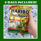Haribo Christmas Gummy Bears, Fruit Flavored Red White And Green Chewy Candies, Festive Stocking Stuffer Gift, 4 Ounces (Pack Of 4)