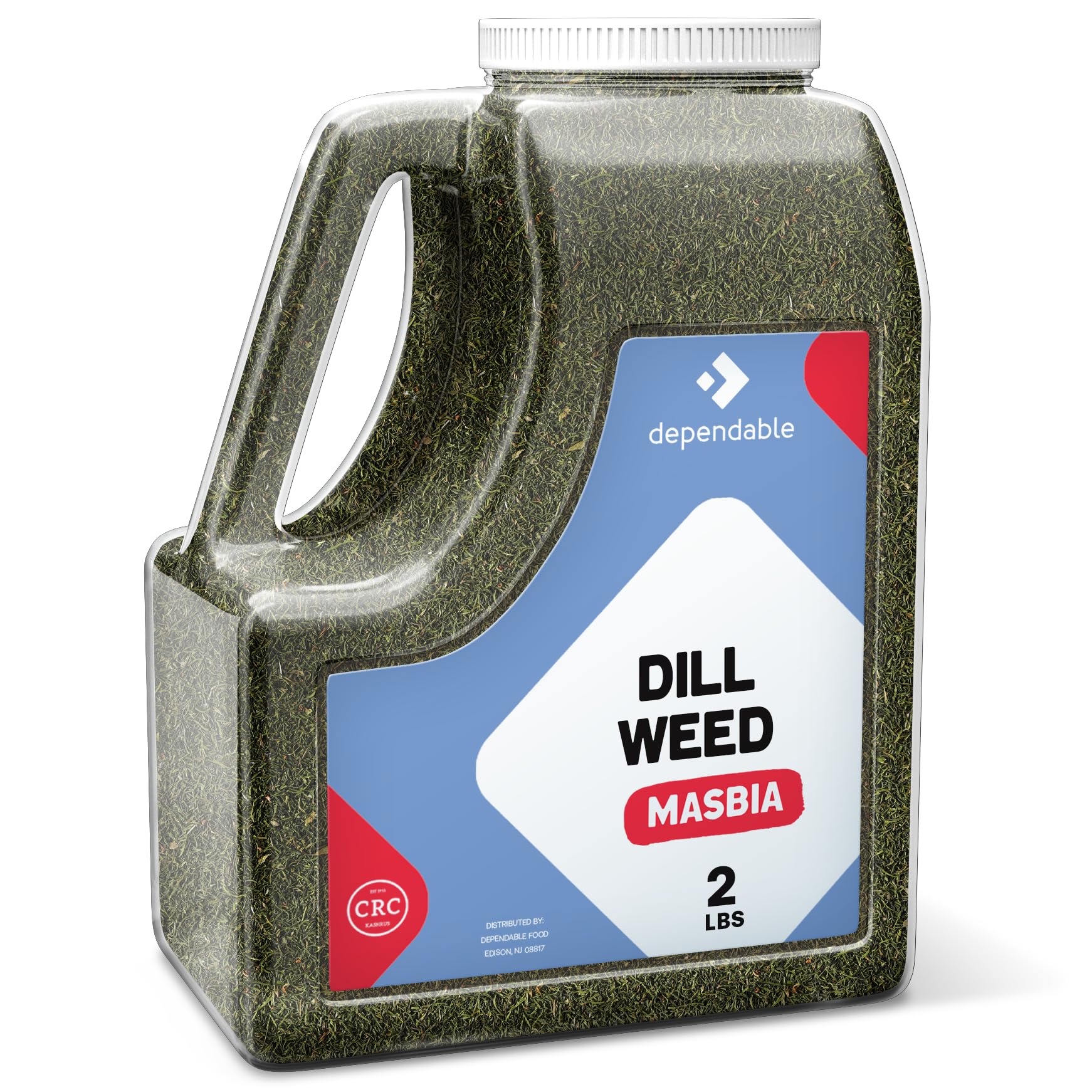 Dependable Foods Dill Weed Spice - 100% Natural, Non-GMO, Salt-Free Seasoning - 2 Lb. Bulk Jar, Kosher, Allergen-Free