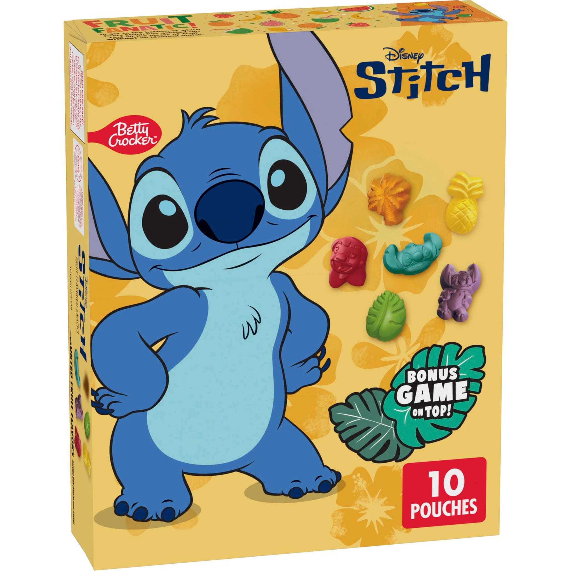 Disney Stitch Fruit Flavored Snacks  Fat Free and Gluten Free Snacks  8 oz (10 Pouches)