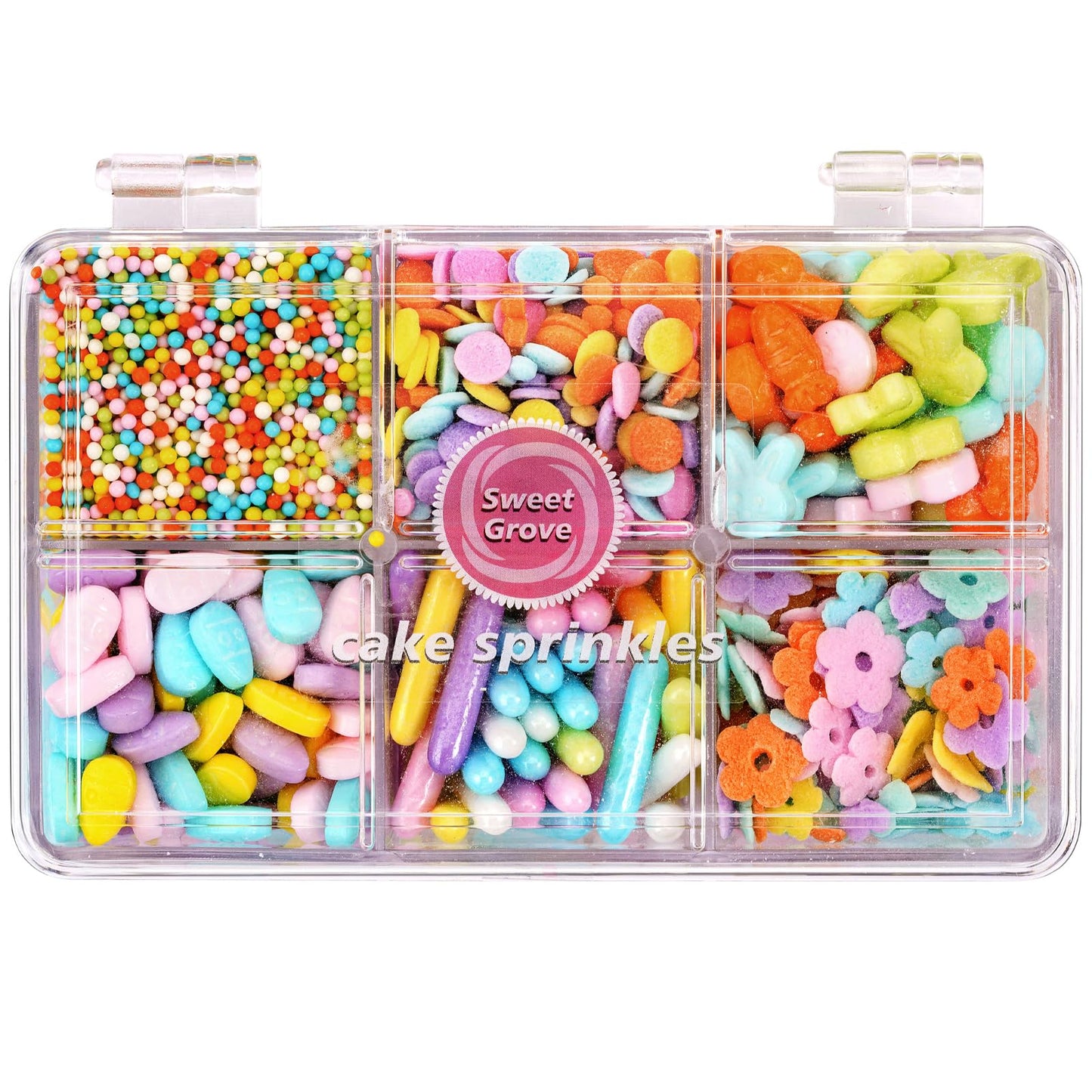 Easter Sprinkles, 6 Mix Pastel Sprinkles for Cake Decorating, 6.53 oz Spring Bunny Carrots Sprinkle, Edible Sprinkle for Baking,