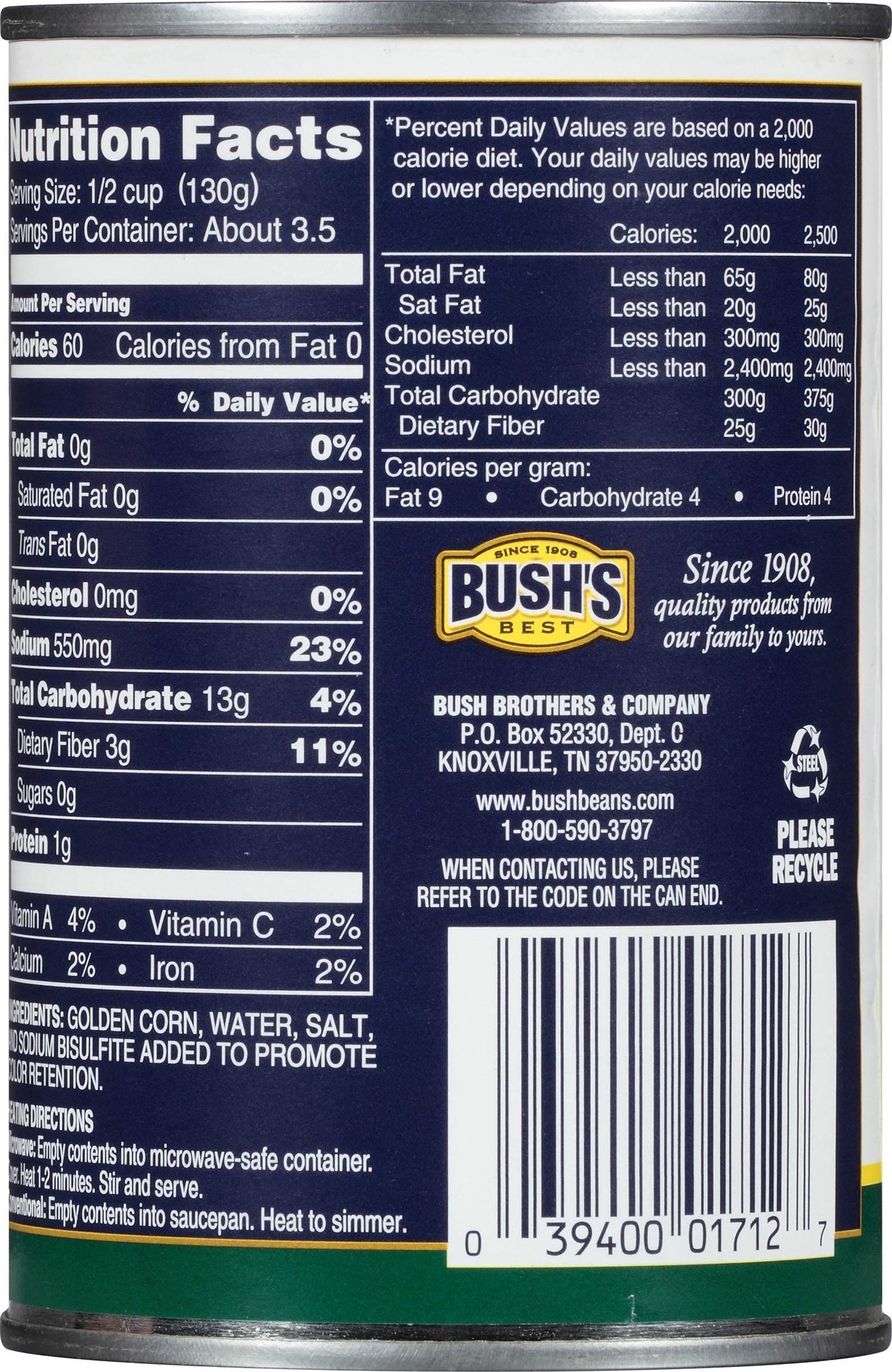 Bush'S Best Baked Beans, Golden Hominy, 15.5 Oz (Pack Of 4)
