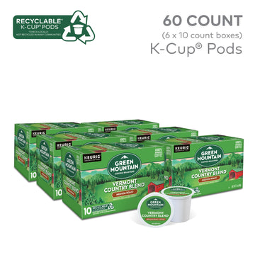 Green Mountain Coffee Roasters Vermont Country Blend Keurig Single-Serve K-Cup Pods, Medium Roast Coffee, 60 Count (6 Packs Of 1