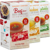 SAVORY CHOICE Beef, Chicken and Vegetable Broth Concentrate, 3 Boxes of 12 Packets/Flavour (12g, 12g, 9.6g) - Gluten-Free, Diary