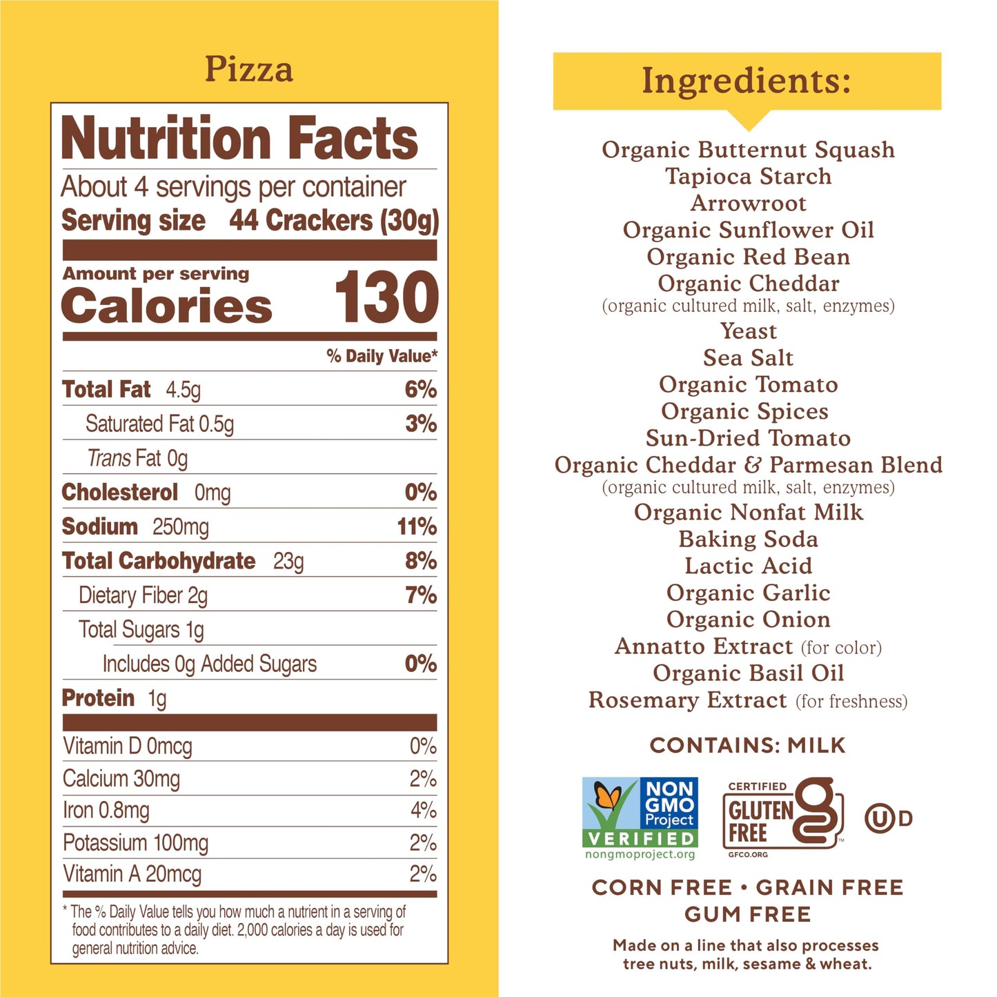 Simple Mills Pop Mmms Baked Snack Crackers, Pizza, Nothing Artificial, Kosher, Gluten Free & Non-GMO, 4 Ounce (Pack of 6)