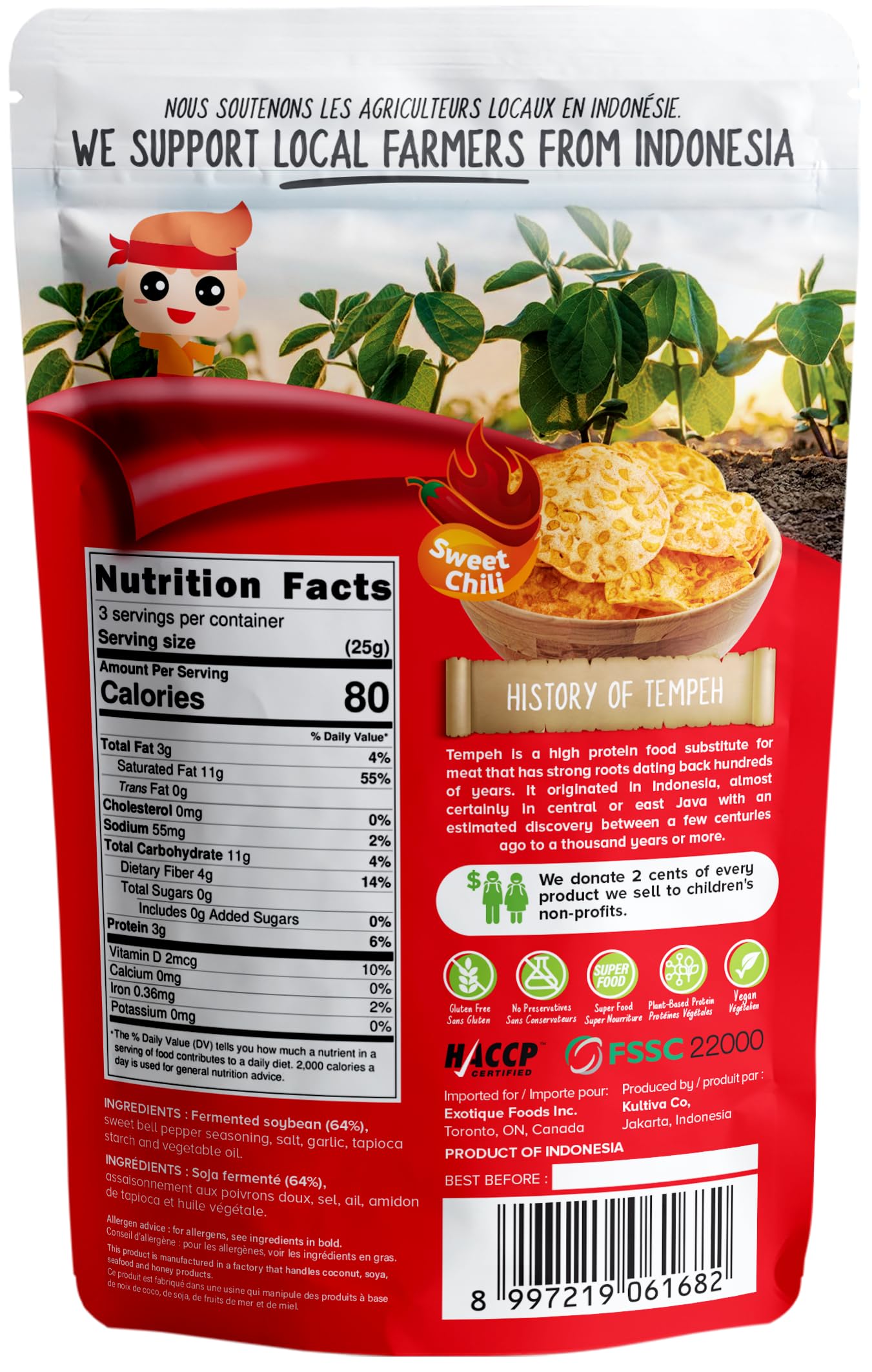 Woh Tempeh Chips Fermented Soy Bean Sweet Chili (Pack Of 2)